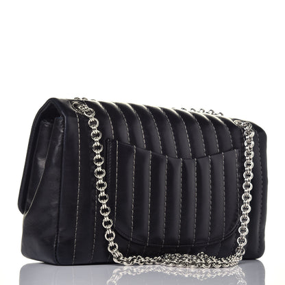 Chanel Lambskin Vertical Quilted Medium Single Flap Black 3 of 9