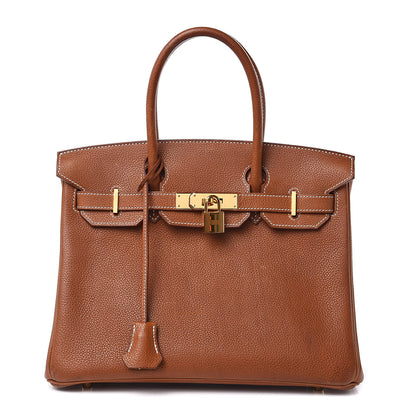 Hermes Natural Barenia Faubourg Birkin 30 Fauve 1 of 34