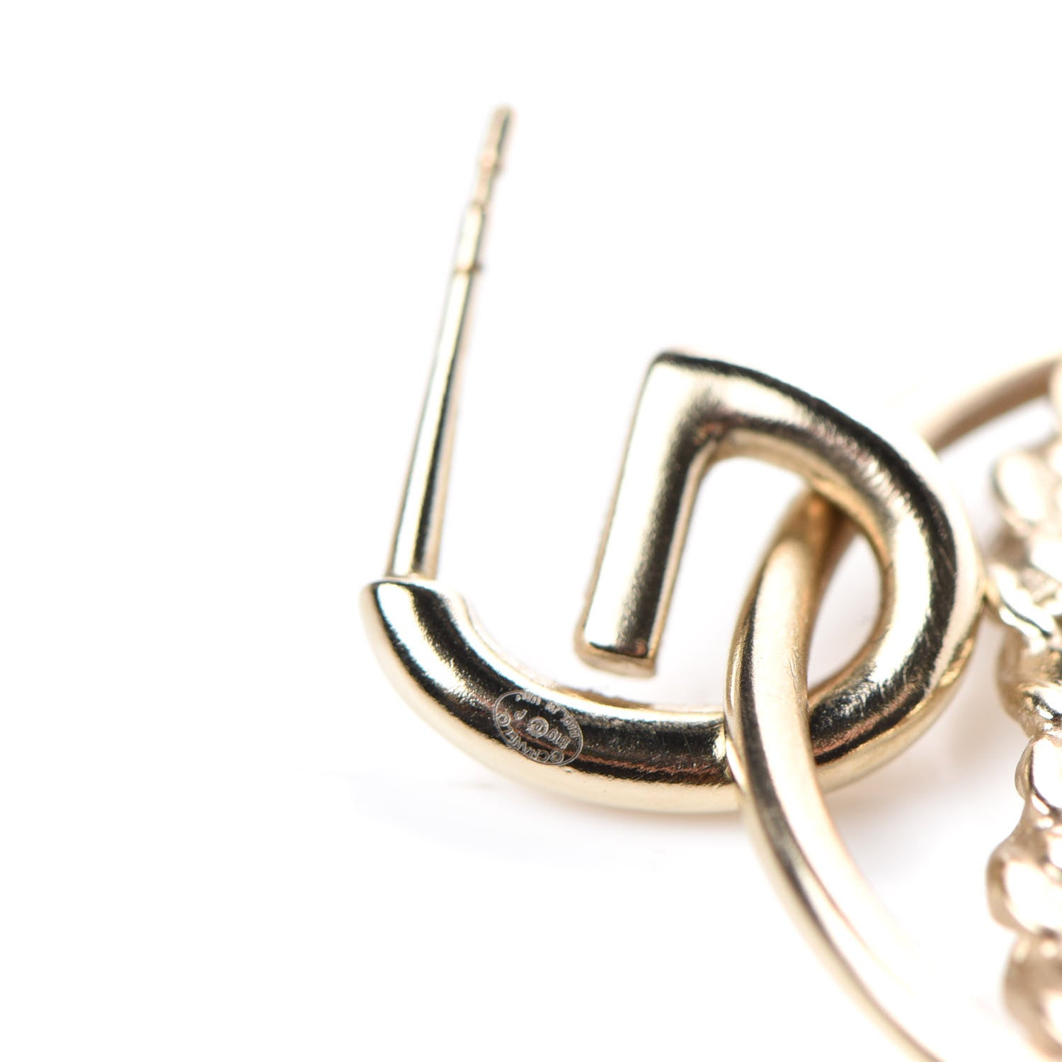 Chanel Baguette Crystal High Society CC Drop Earrings Gold 4 of 4