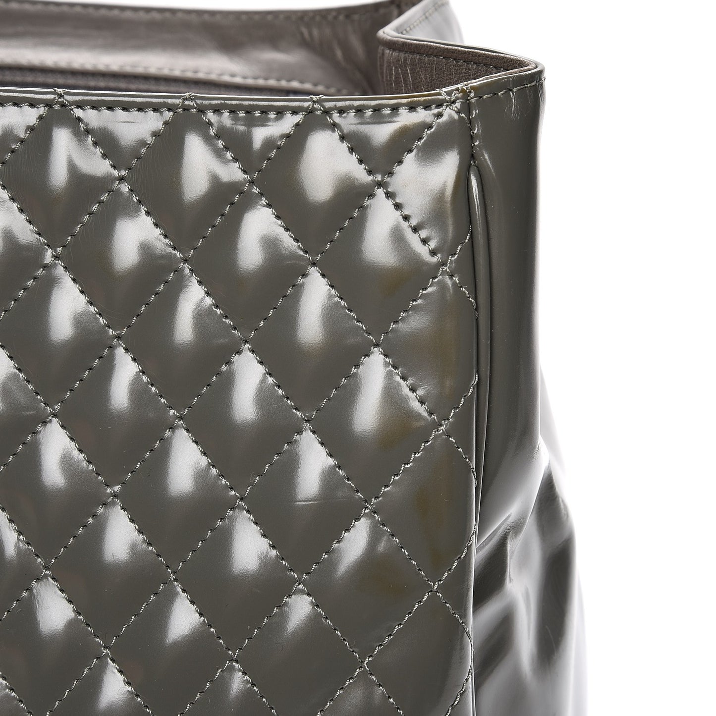 Glazed Calfskin Mademoiselle Lock Kelly Flap Bag Grey