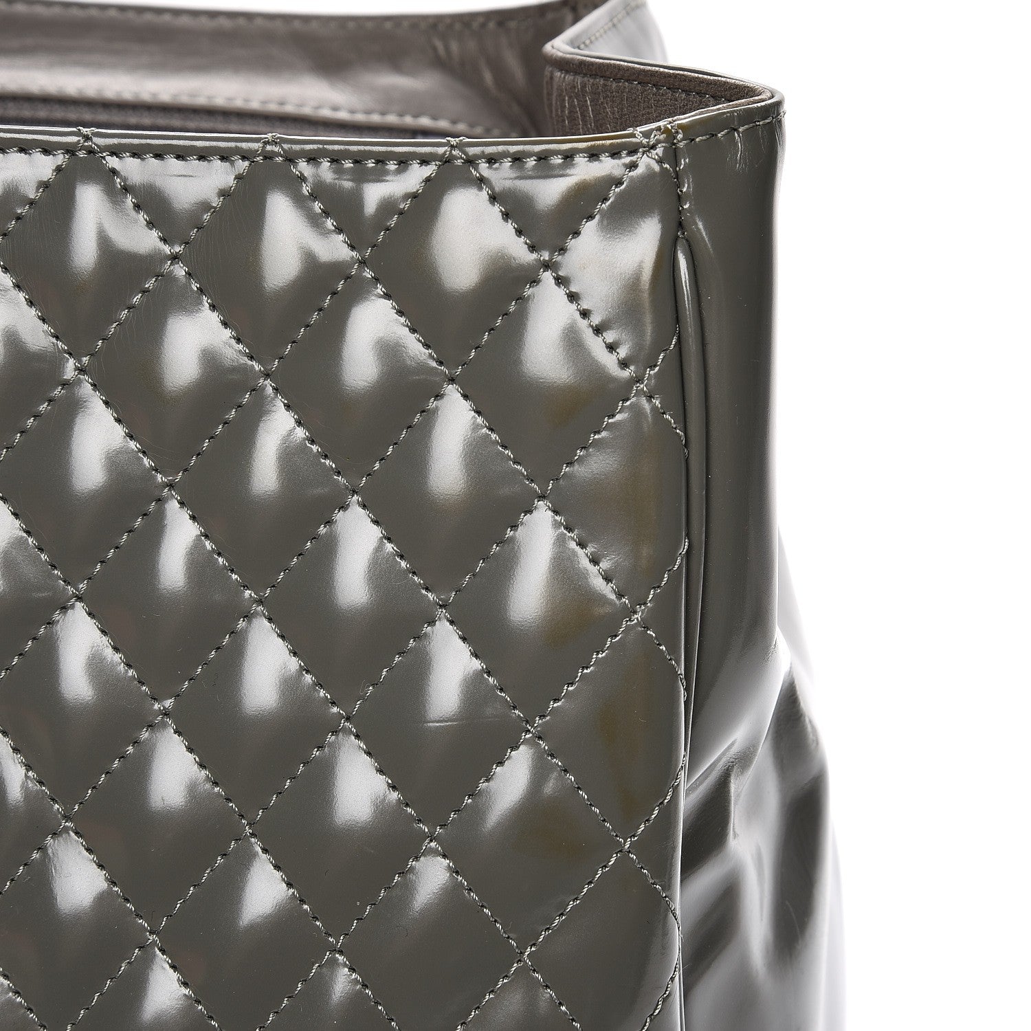 Chanel Glazed Calfskin Mademoiselle Lock Kelly Flap Bag Grey 11 of 16