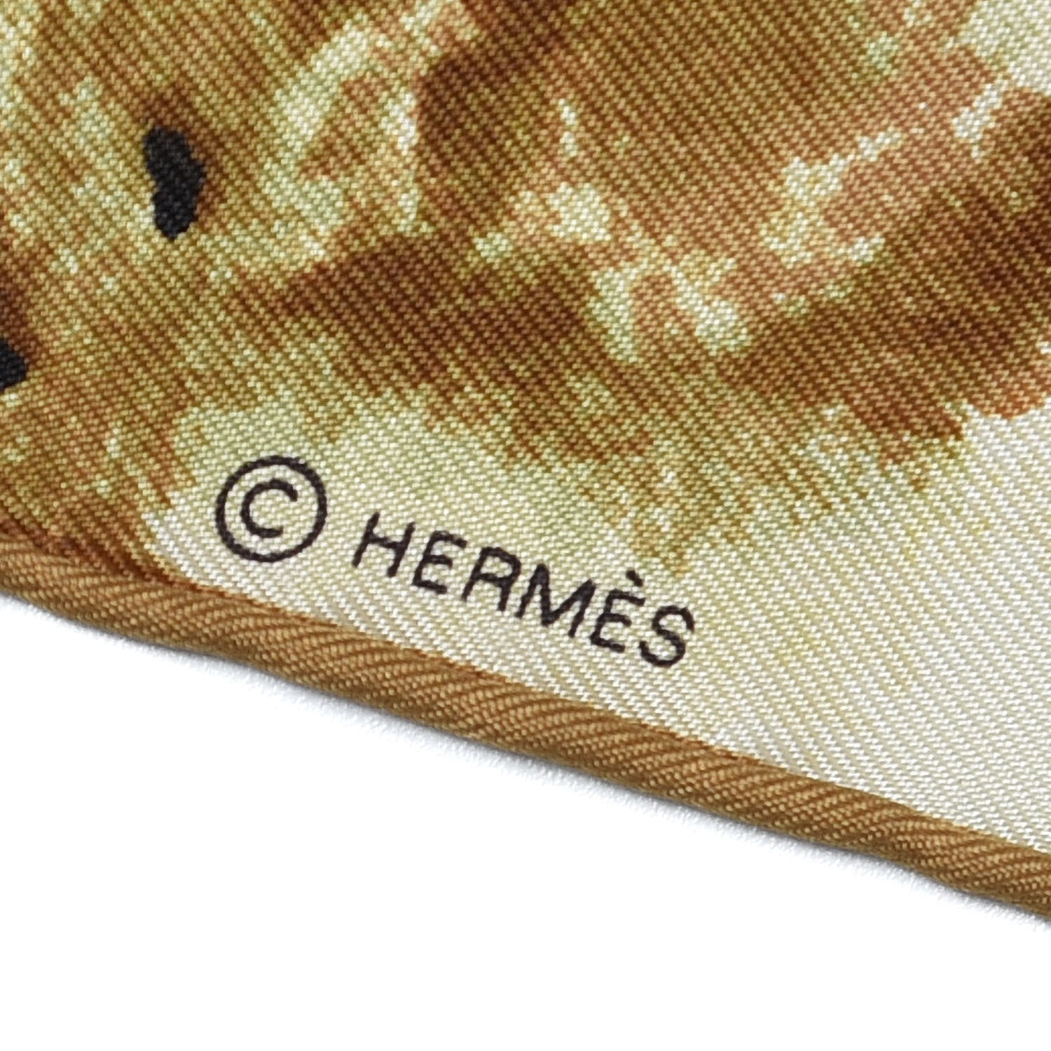 Hermes Silk Tigre du Bengale Scarf 90 Vert Camel Beige 3 of 4
