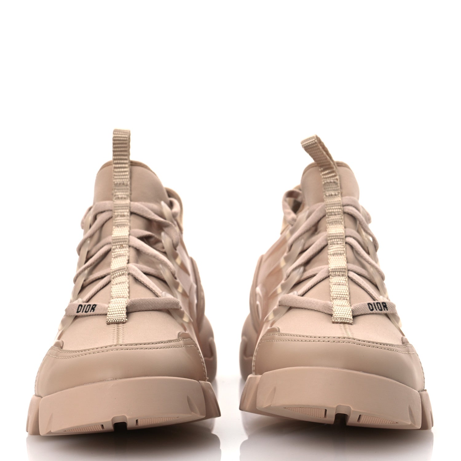 Christian Dior Neoprene Rubber Womens D-Connect Sneakers 40 Nude 3 of 12