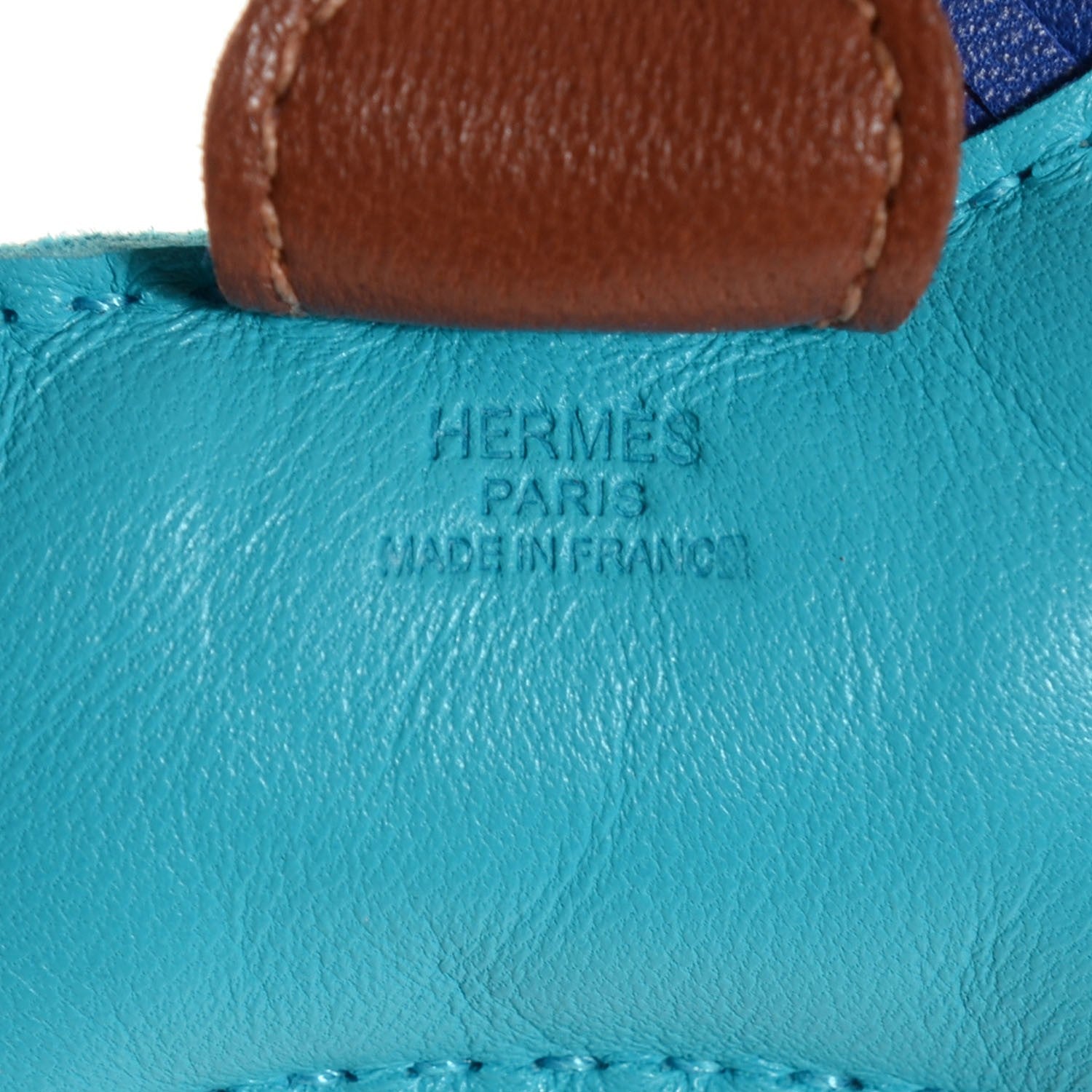 Hermes Milo Lambskin Grigri Rodeo Horse Bag Charm PM Bleu Azteque Bleu Electrique Fauve 4 of 4