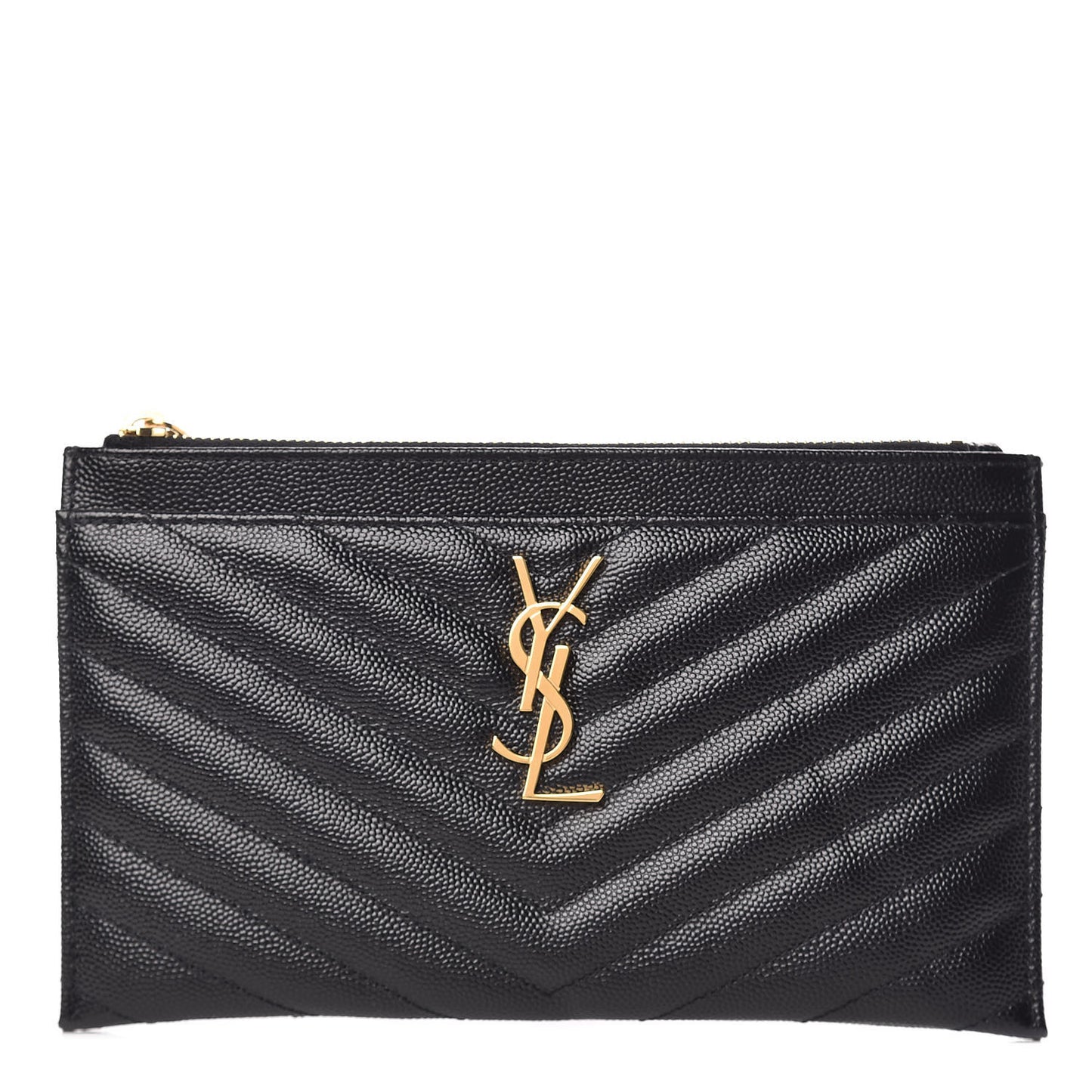 Grain De Poudre Chevron Monogram Bill Pouch Black