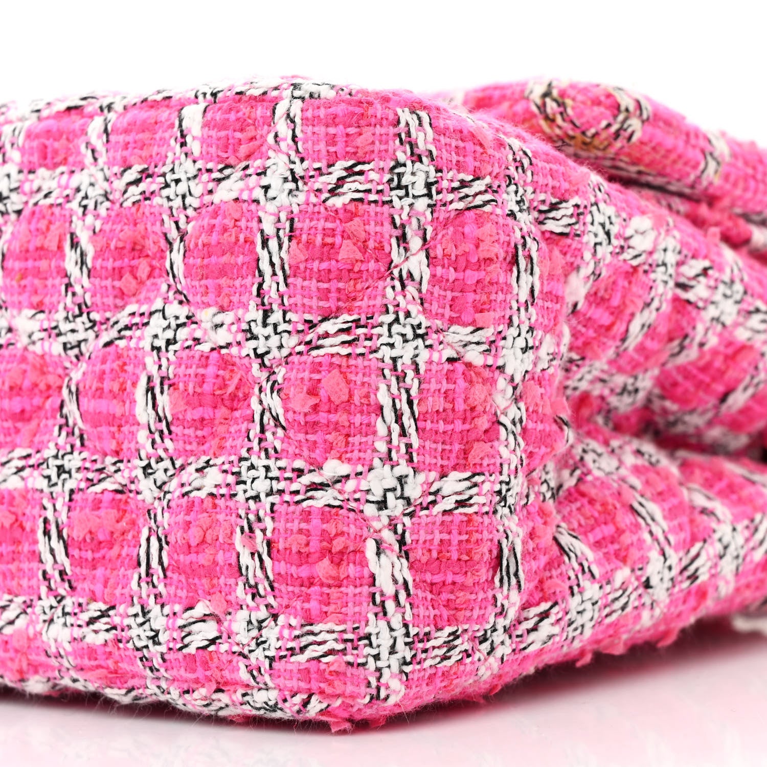 Chanel Tweed Quilted Jumbo Double Flap Hot Pink 10 of 11
