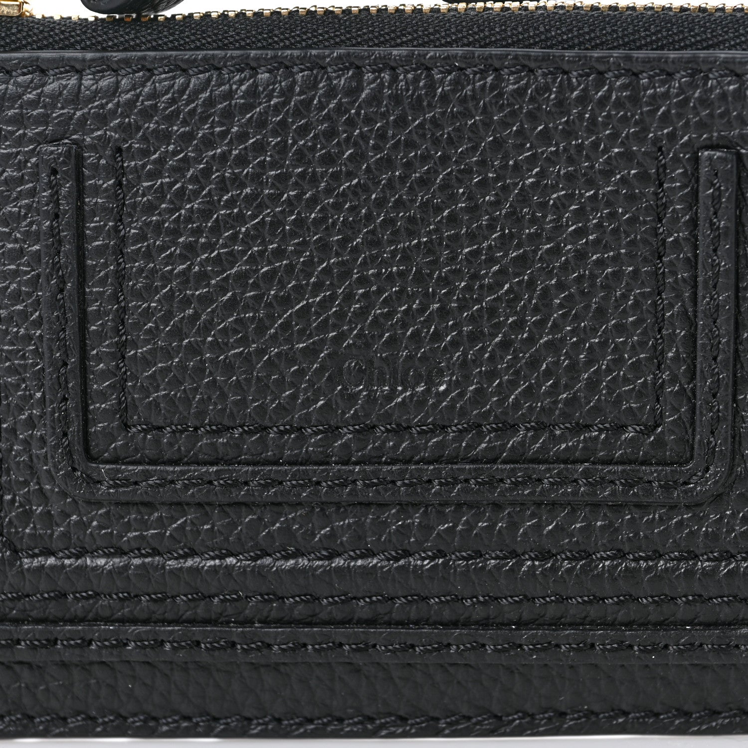 Chloe Grained Calfskin Alphabet Purse Wallet Black 6 of 6
