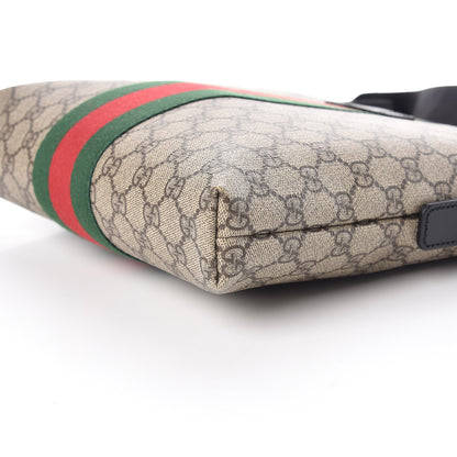 Gucci GG Supreme Monogram Web Messenger Bag Black 6 of 9
