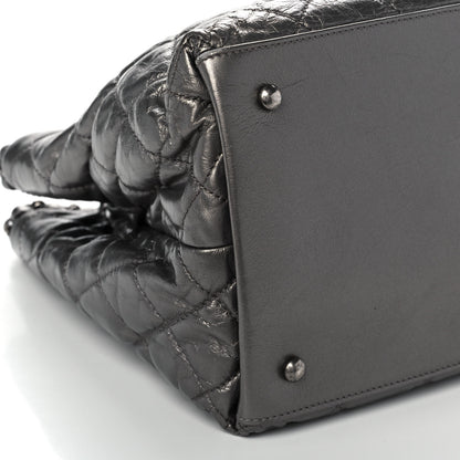 Chanel Metallic Aged Calfskin Quilted Small Chain Me Tote Silver 9 of 11