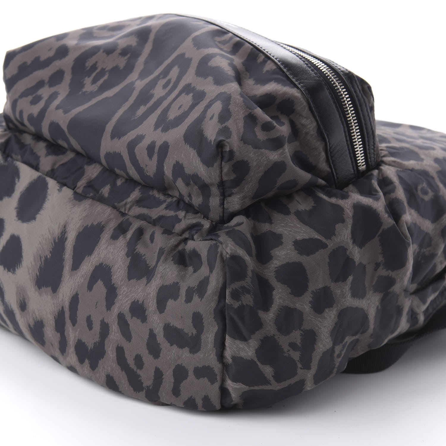 Saint Laurent Nylon Leopard Print City Fold Up Backpack Belt Bag Black 10 of 14