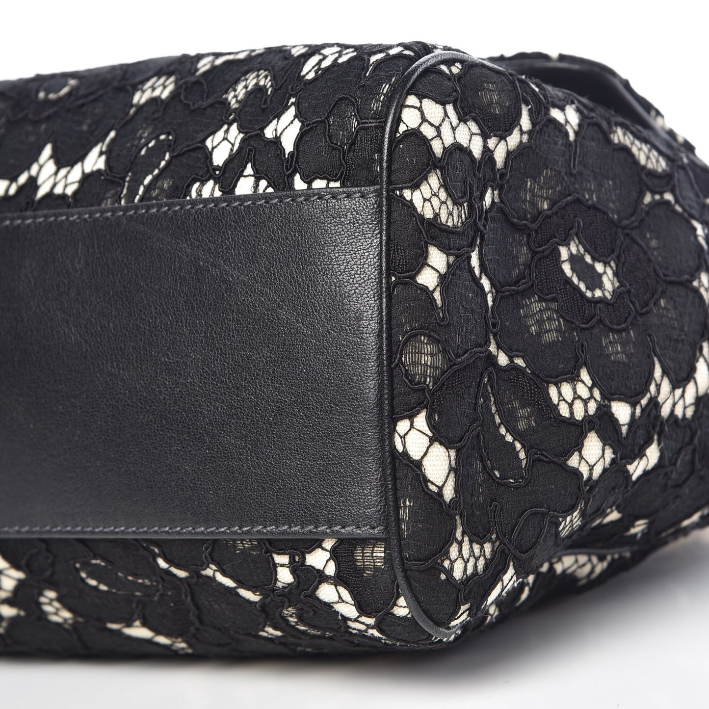 Calfskin Lace Large Miss Sicily Satchel Black