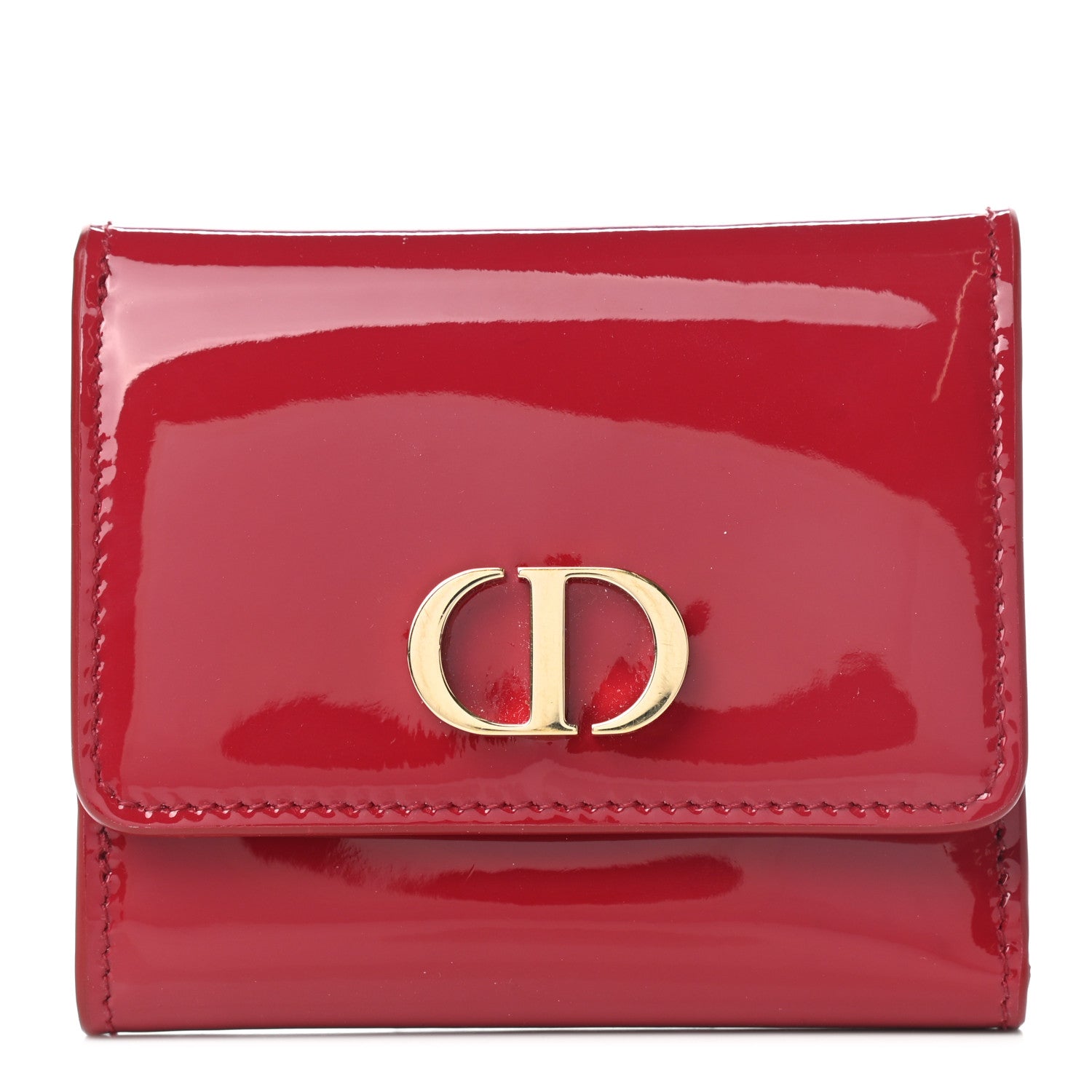 Christian Dior Patent 30 Montaigne Wallet Red 1 of 8