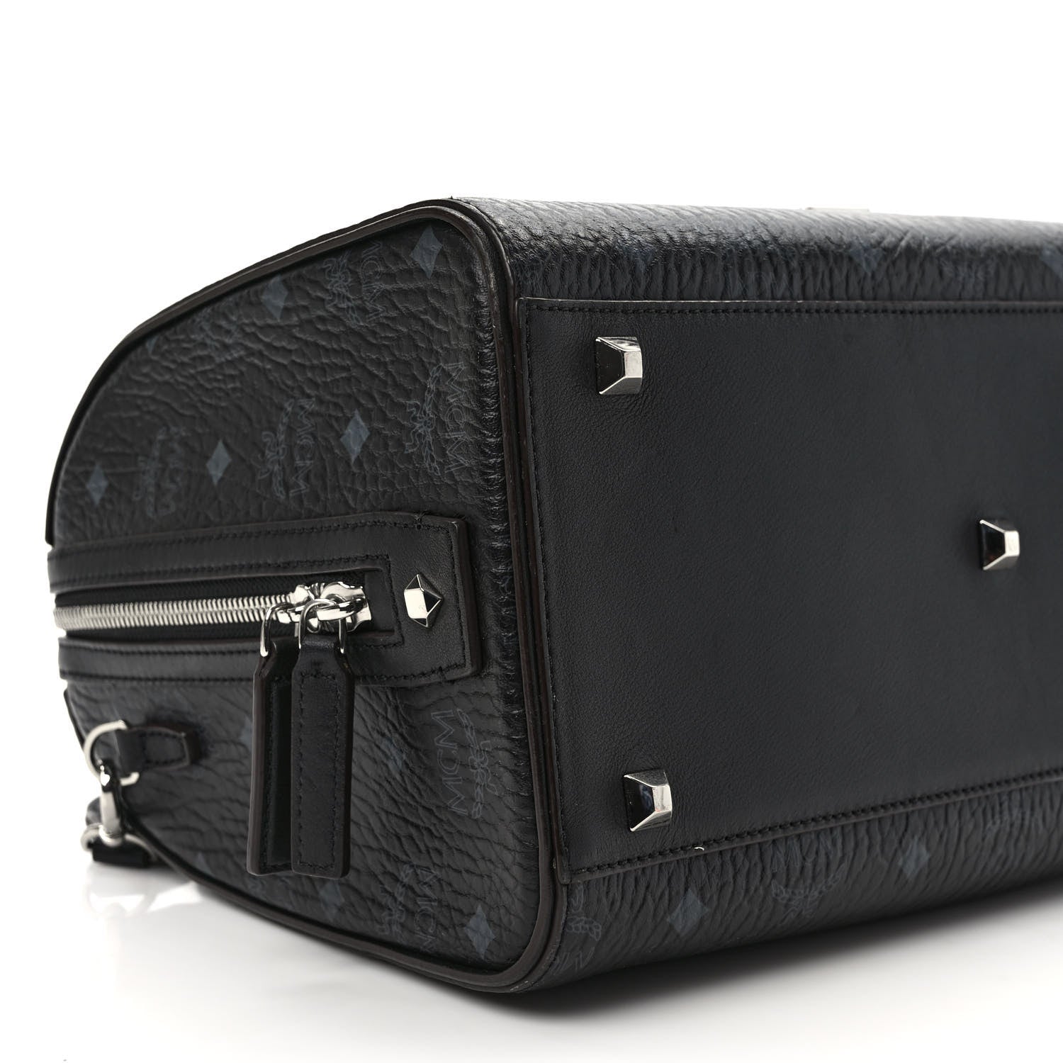 MCM Visetos Medium Essential Boston Bag Black 7 of 8
