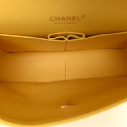 Chanel Caviar Quilted Jumbo Double Flap Yellow 5 of 10