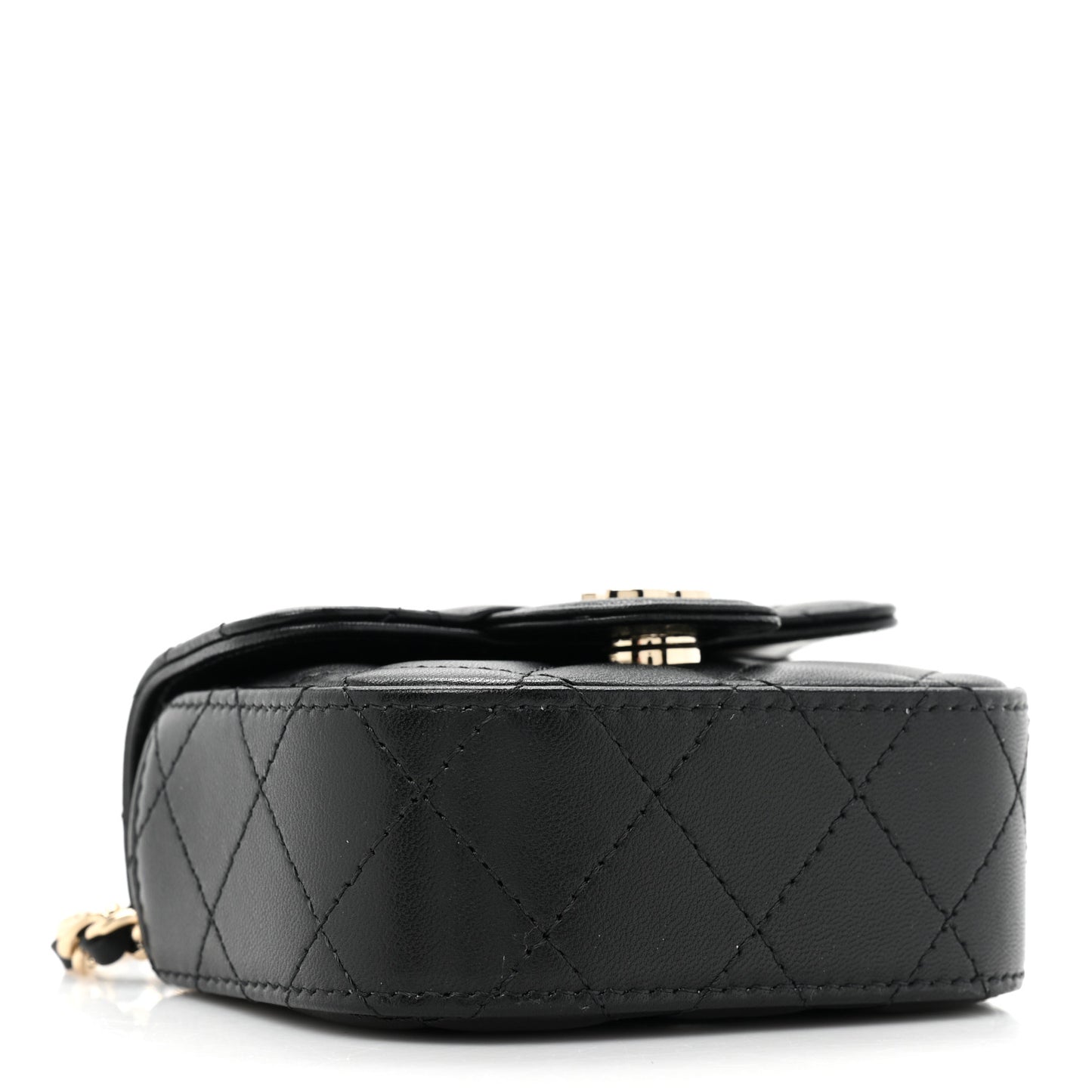 Caviar Quilted Mini Clutch With Chain Black
