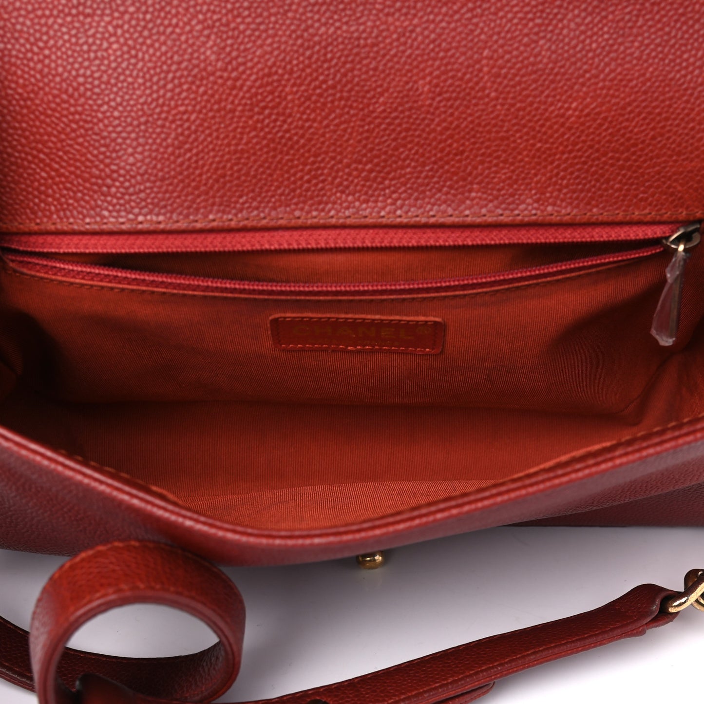 Caviar Quilted New Medium Boy Flap Dark Red