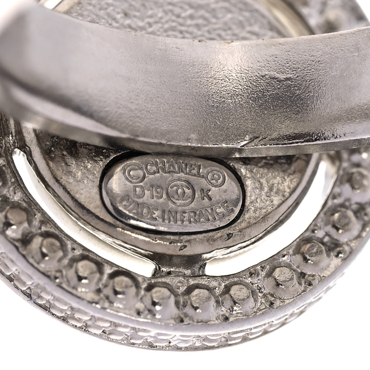 Chanel Pearl Crystal CC Ring 5.5 Silver 4 of 4