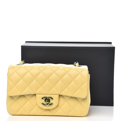 Chanel Lambskin Quilted Mini Rectangular Flap Yellow Blue 12 of 12