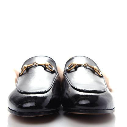 Gucci Patent Fur Womens Princetown Slippers 35 Black Natural 2 of 10