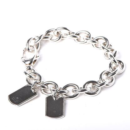 Gucci Sterling Silver Double Dog Tag Charm Bracelet 1 of 5