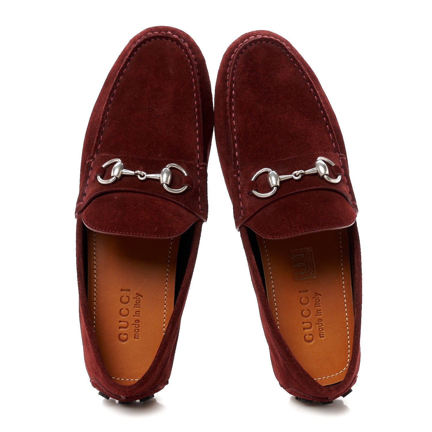 Gucci Suede Mens Horsebit Driver Loafers 8.5 Muse Burgundy 2 of 10