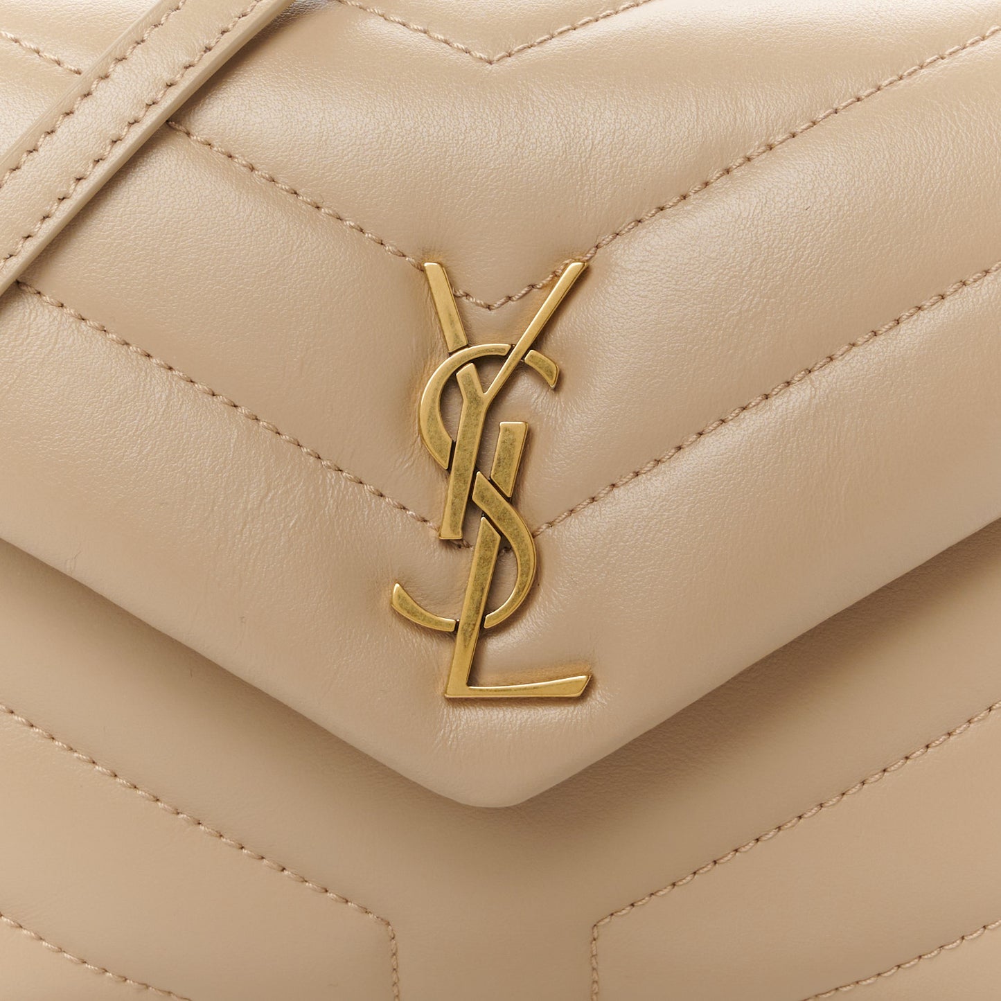 Calfskin Y Quilted Monogram Toy Loulou Crossbody Bag Dark Beige