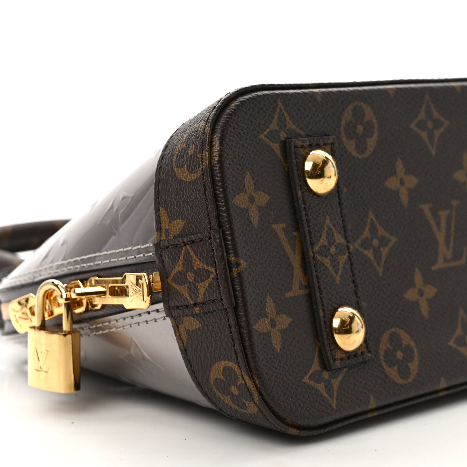 Louis Vuitton Vernis Monogram Alma BB Taupe Metallise 7 of 8