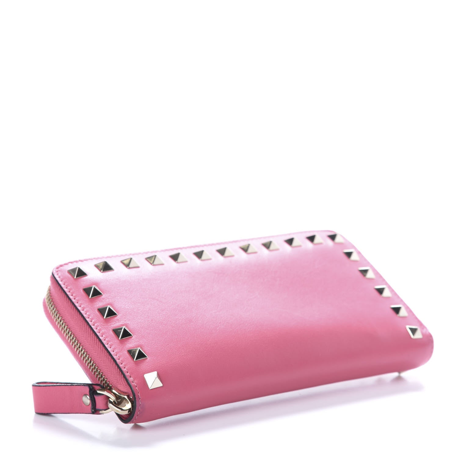 Valentino Garavani Calfskin Rockstud Zip Around Wallet Shadow Pink 4 of 6