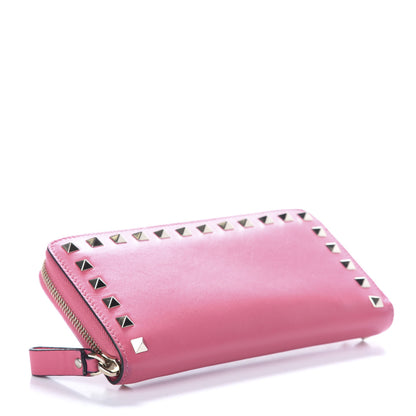 Valentino Garavani Calfskin Rockstud Zip Around Wallet Shadow Pink 4 of 6