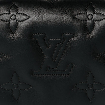 Louis Vuitton Calfskin Bubblegram Wallet On Strap Black 7 of 10