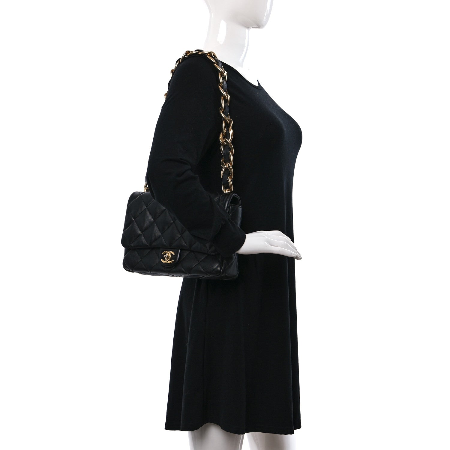 Chanel Lambskin Quilted Large CC Funky Town Flap Black 2 of 9