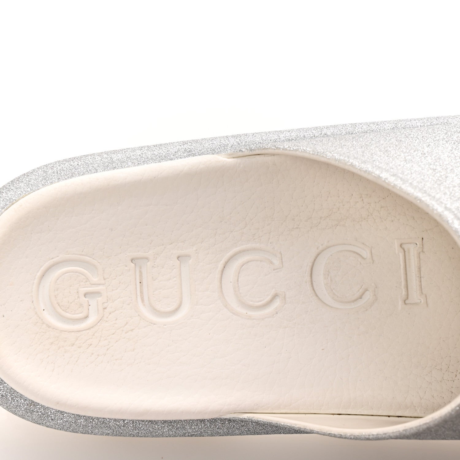 Gucci Glitter Rubber Womens Interlocking G Platform 42mm Slide Sandals 40 Silver 8 of 10