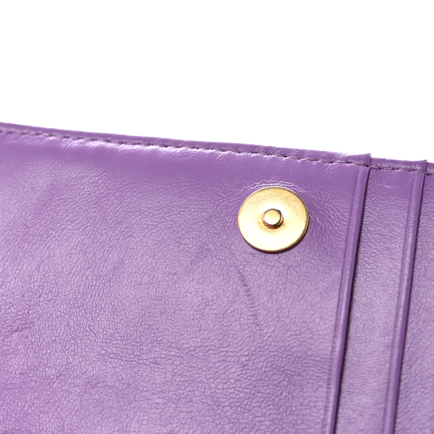 Chanel Lambskin Enamel Quilted Pending CC Clutch With Chain  Purple 11 of 13