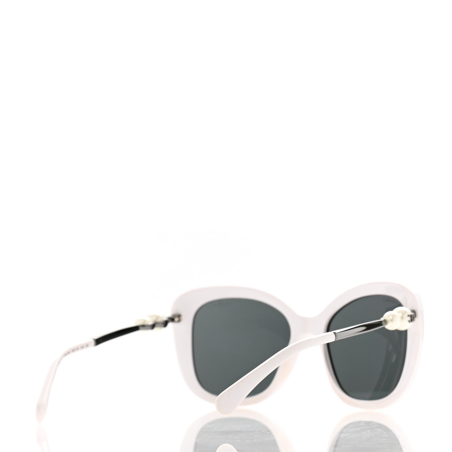 Acetate Butterfly Winter Pearl Sunglasses 5339-H White
