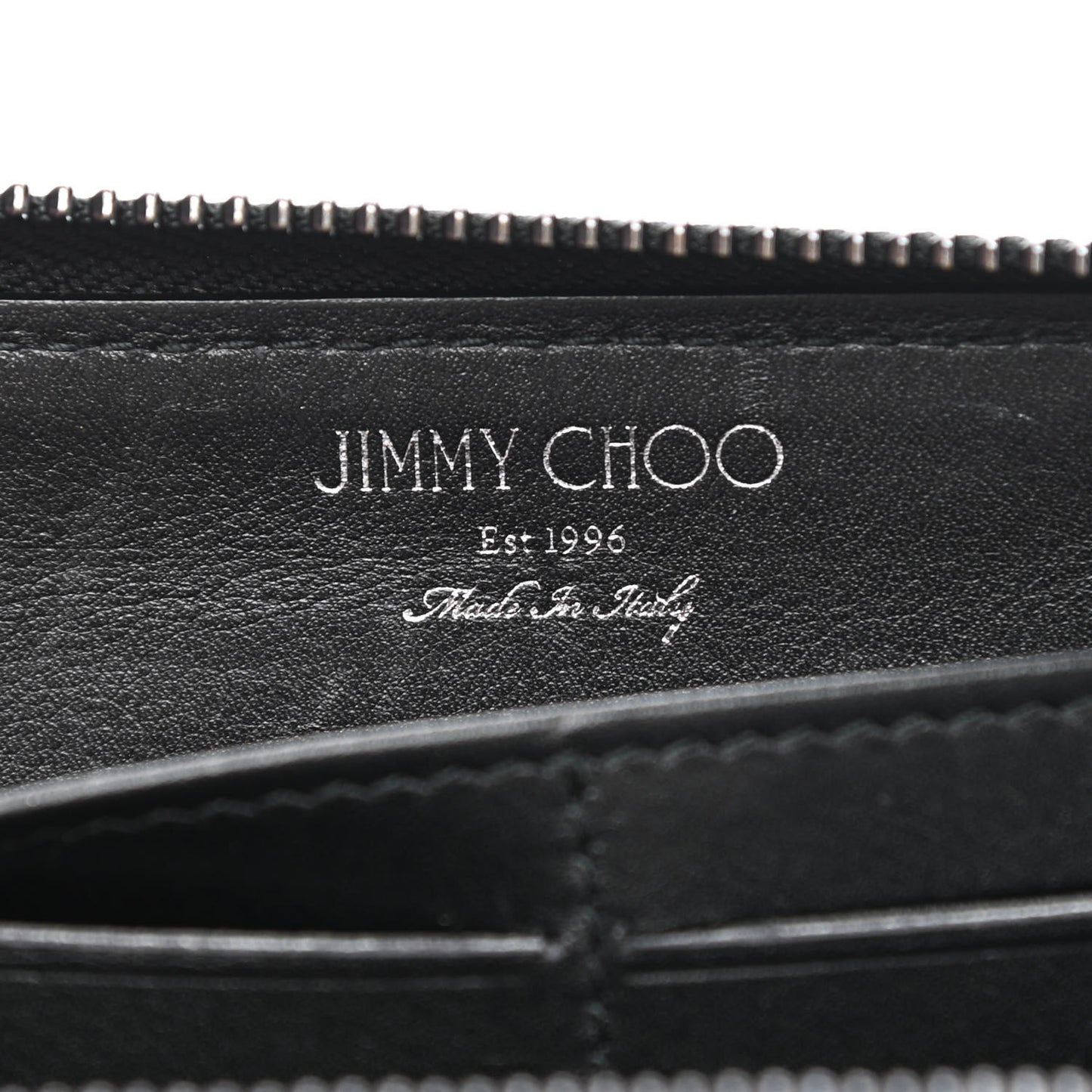 Calfskin Filipa Star Perforated Zip Around Wallet Black Brown