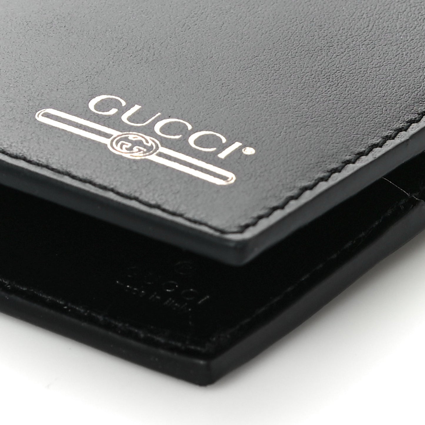Plutone Calfskin Logo Bi-Fold Wallet Black