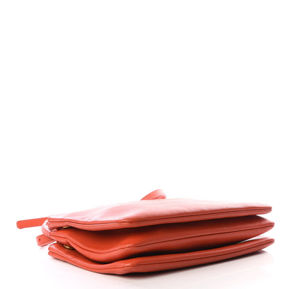 Celine Lambskin Small Trio Crossbody Bag Light Ruby 3 of 8