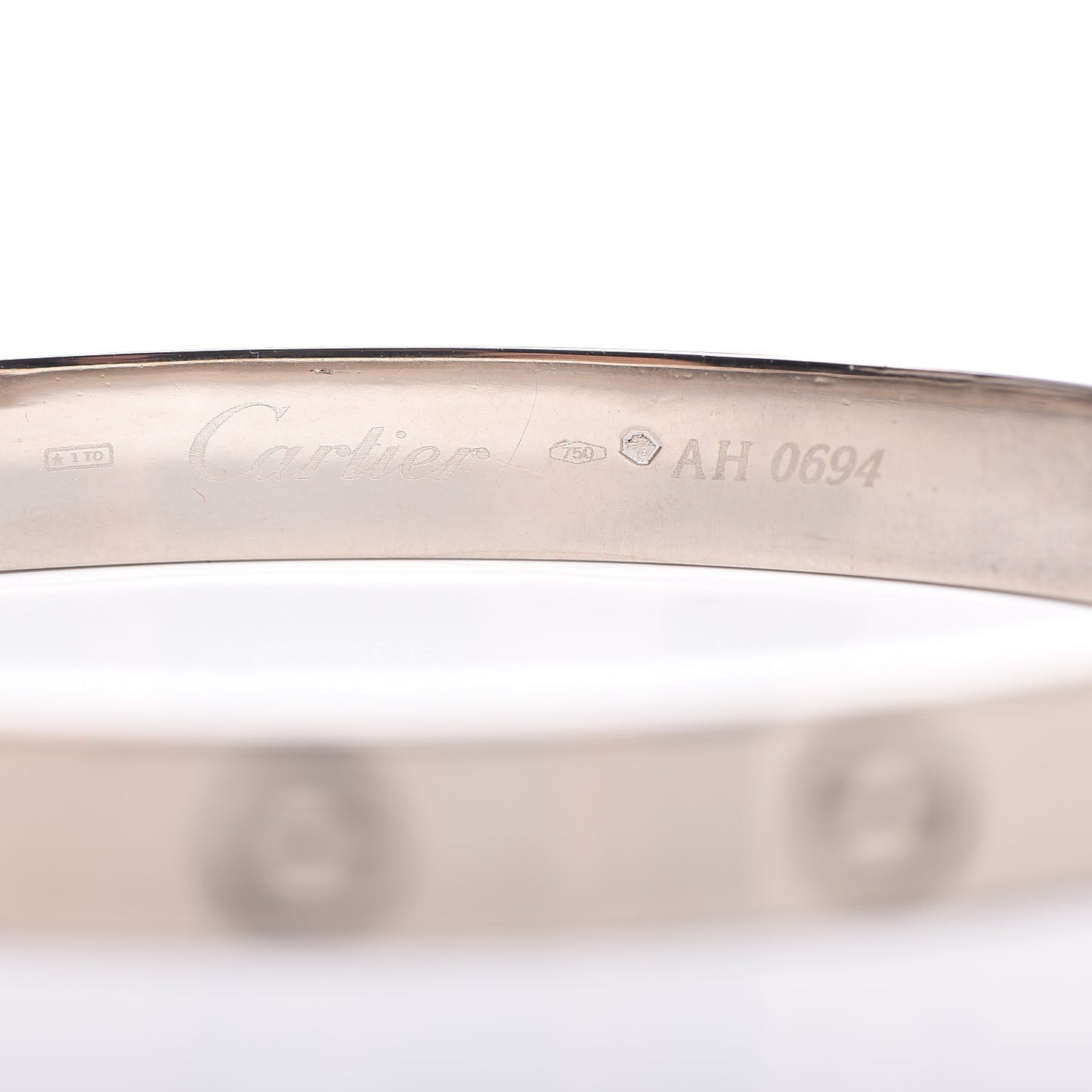 18K White Gold LOVE Bracelet 17