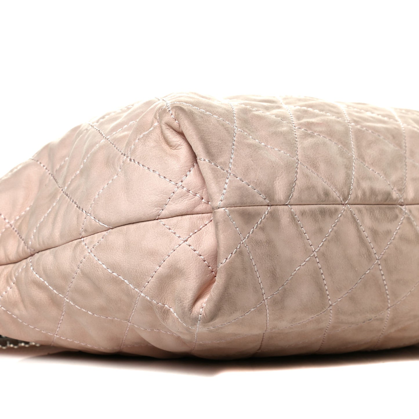 Iridescent Calfskin Quilted Coco Daily Hobo Rose Clair