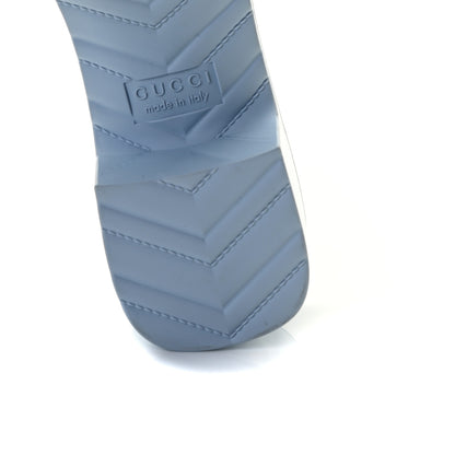 Gucci Rubber Gucci Logo Womens Platform 20/60mm Slide Sandals 38 Porcelain Light Blue 9 of 11