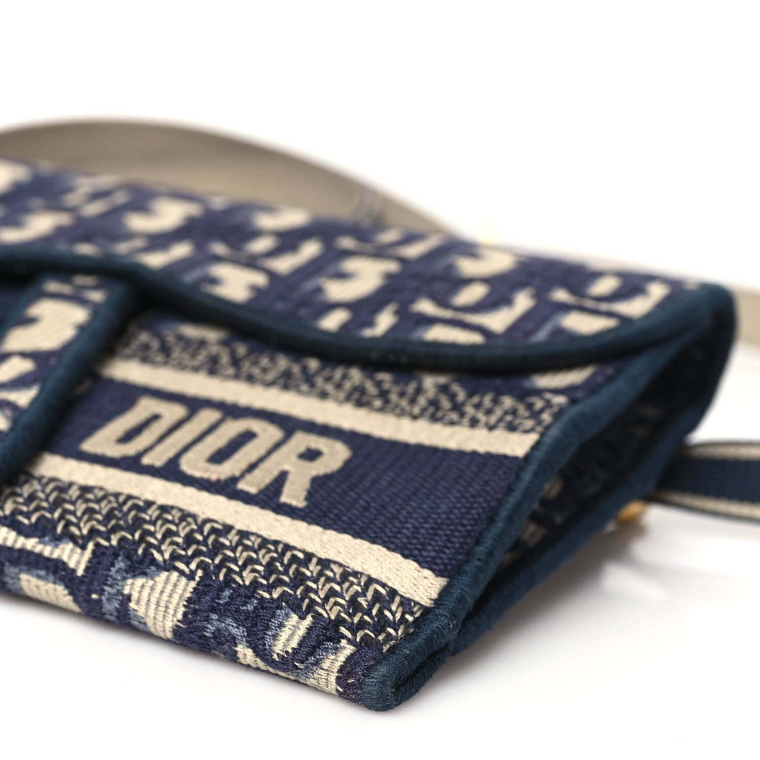 Christian Dior Oblique Slim Saddle Pouch Blue 10 of 10