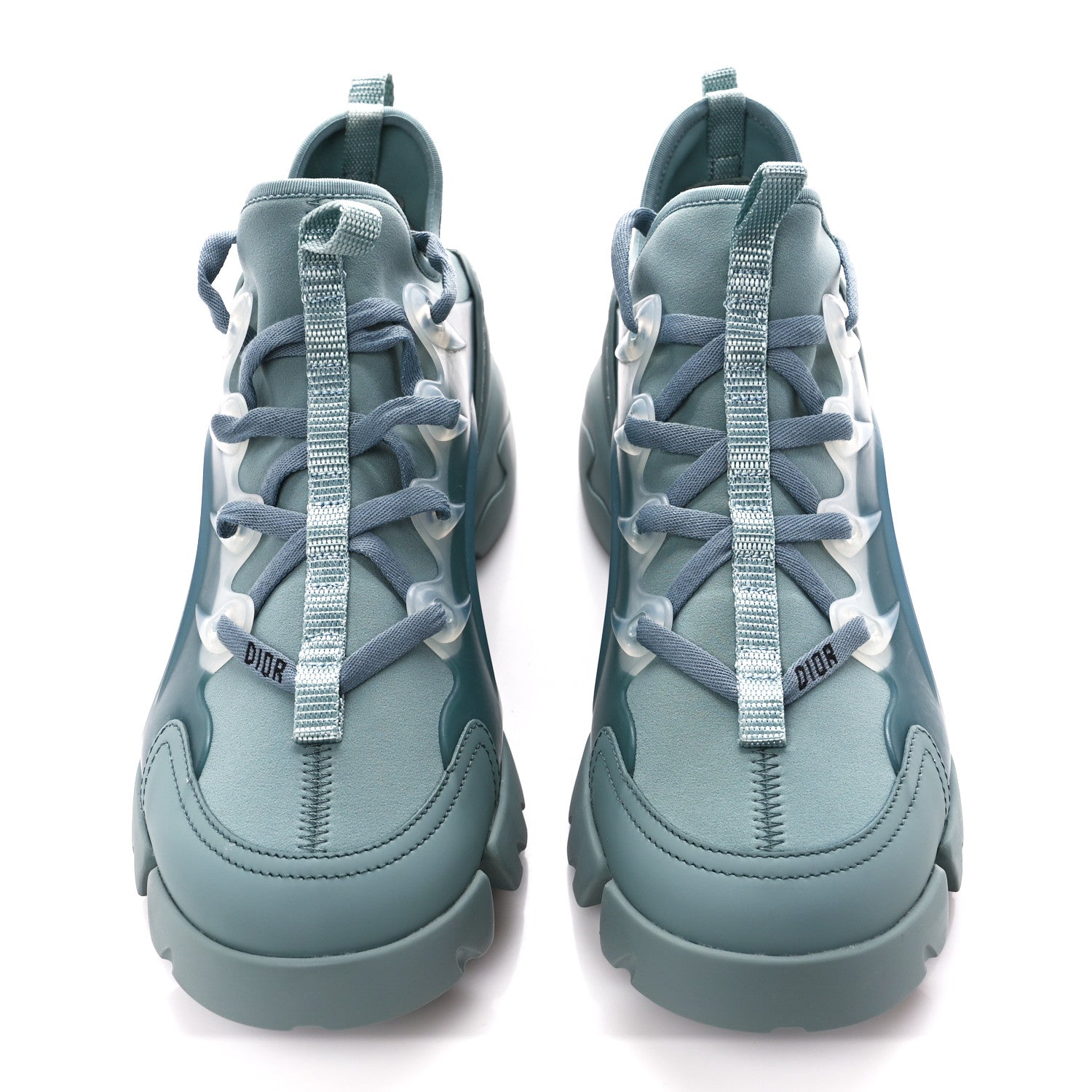 Christian Dior Neoprene Rubber Womens D-Connect Sneakers 39.5 Water Grey 2 of 9