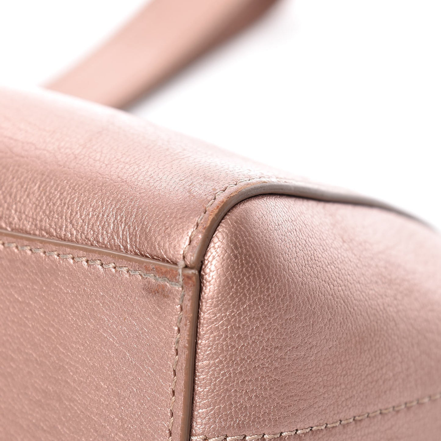 Metallic Sugar Goatskin Small Antigona Beauty Wristlet Light Pink