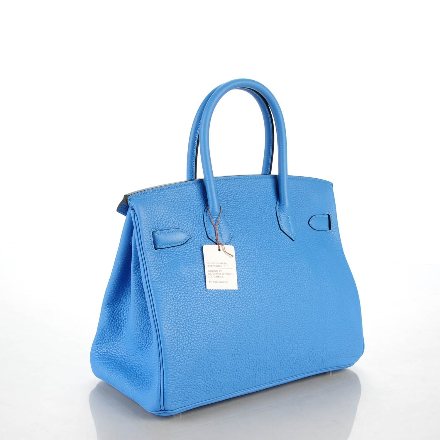 Hermes Taurillon Clemence Birkin 30 Bleu Paradis 3 of 23