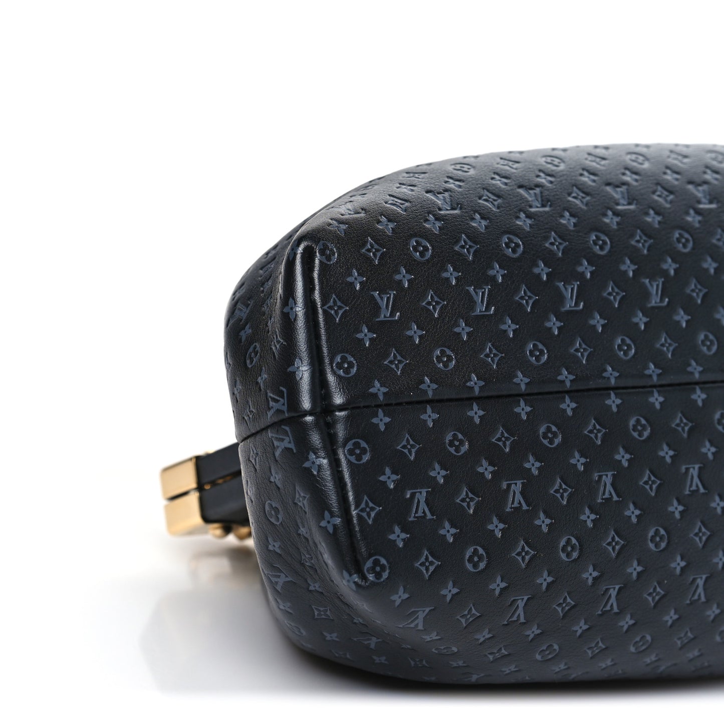 Calfskin Nanogram Embossed Clutch Black