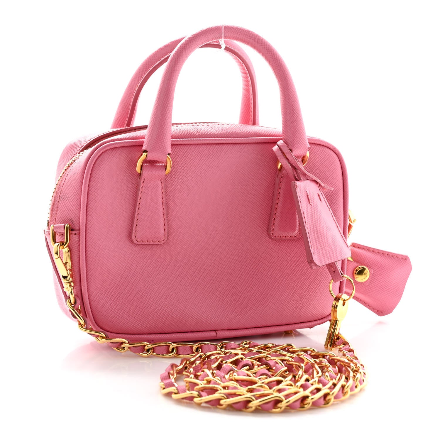 Prada Saffiano Lux Mini Top Handle Crossbody Bag Geranio 3 of 17