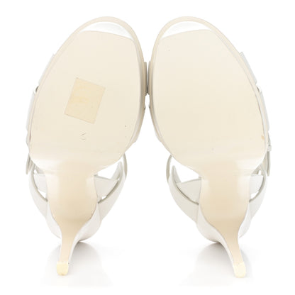 Saint Laurent Calfskin Tribute 105 Platform Sandals 37.5 Porcellana 5 of 11