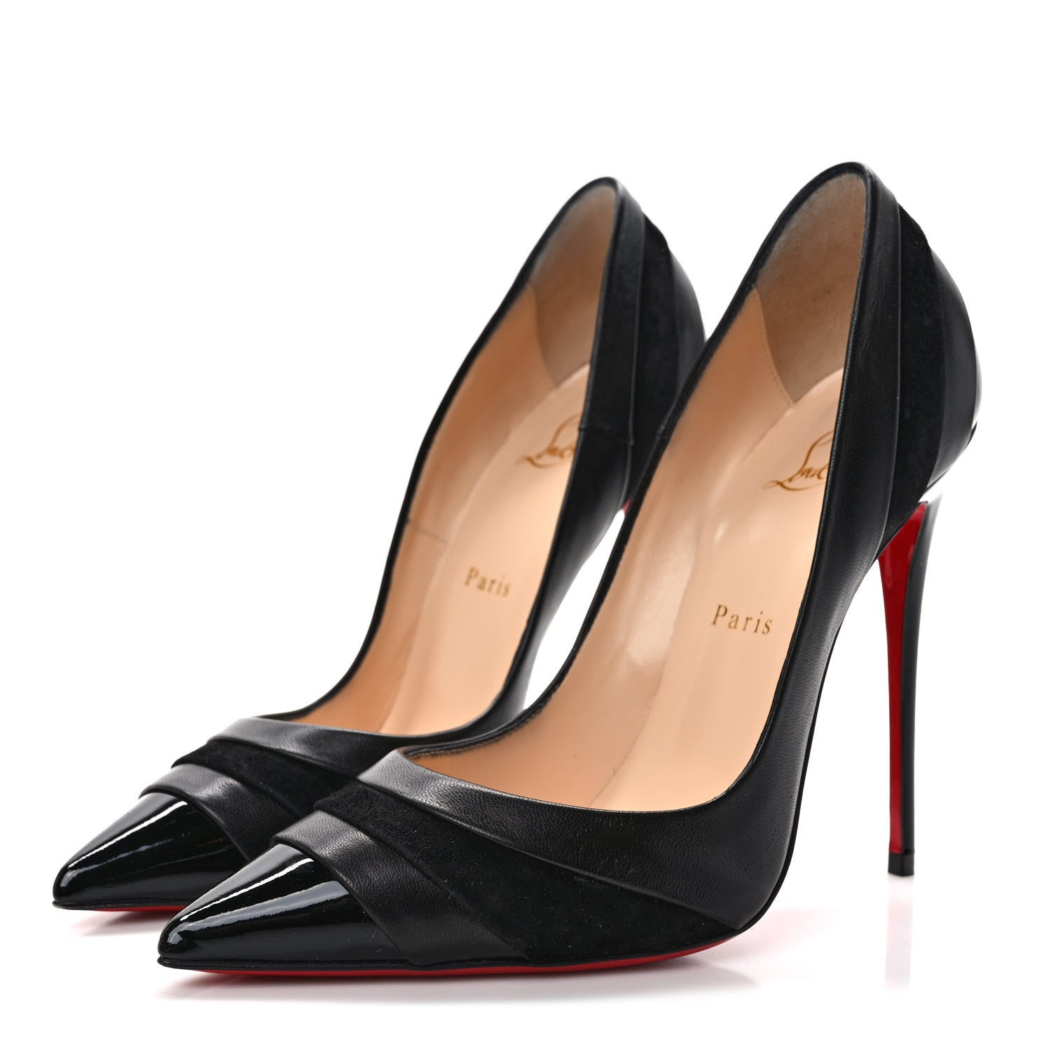 Christian Louboutin Patent Nappa Veau Velours Eklectica 120 Pumps 39 Black 3 of 8