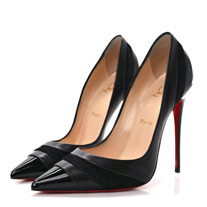 Christian Louboutin Patent Nappa Veau Velours Eklectica 120 Pumps 39 Black 3 of 8
