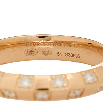 Louis Vuitton 18K Pink Gold Diamond Le Damier Ring 51 5.75 4 of 5